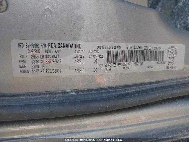 2C4RDGBG5JR291035 Dodge Grand Caravan Se