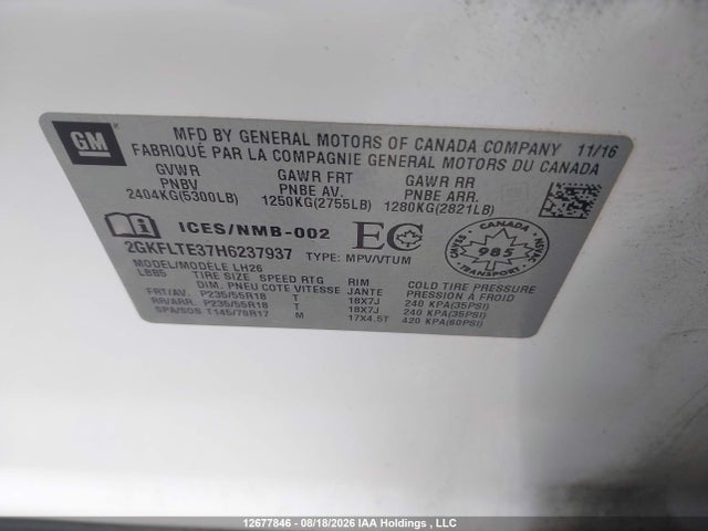 GMC Terrain Sle-2 2017 2GKFLTE37H6237937 Image 21