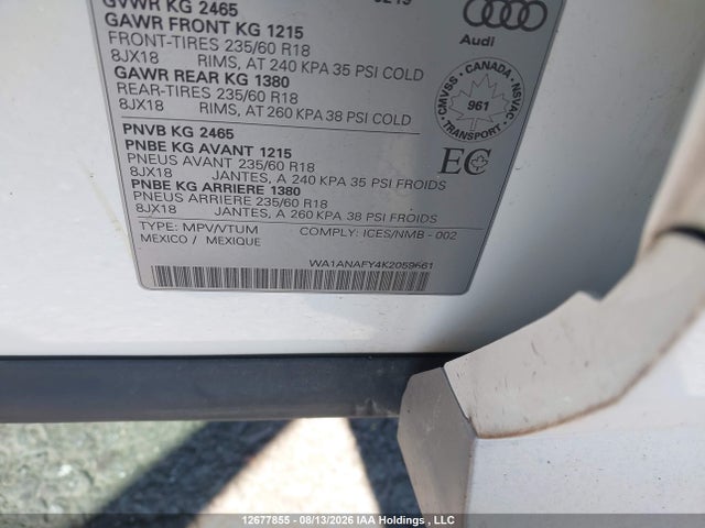 WA1ANAFY4K2059661 Audi Q5 45 Komfort