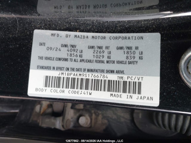 JM1BPAKM9S1766784 Mazda Mazda3 Sport Gx