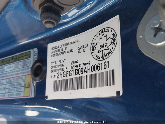 Продажа на аукционе авто 2010 Honda Civic, vin: 2HGFG1B09AH006161, номер лота: 12677882