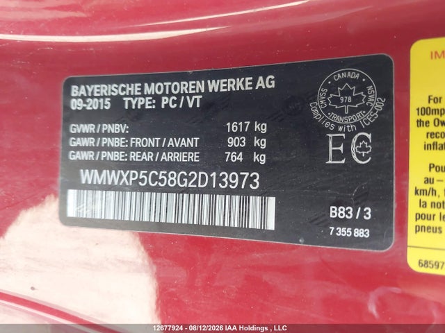 Продаж на аукціоні авто 2016 Mini 3 Door Cooper, vin: WMWXP5C58G2D13973, номер лоту: 12677924
