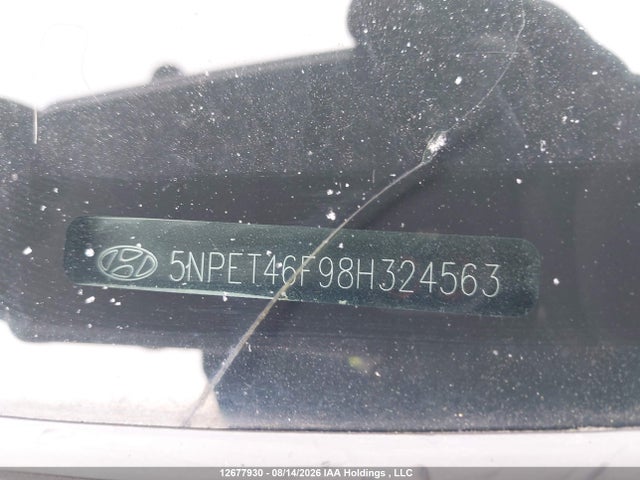 2008 Hyundai Sonata Gls მანქანა იყიდება აუქციონზე, vin: 5NPET46F98H324563, აუქციონის ნომერი: 12677930