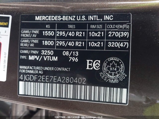 4JGDF2EE7EA280402 Mercedes-Benz Gl 350 Bluetec 4matic