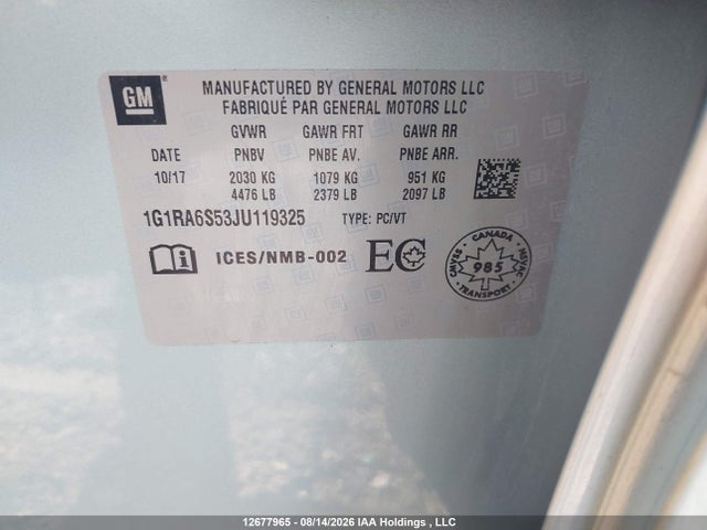 Chevrolet VOLT LT 2018 1G1RA6S53JU119325 Image 18