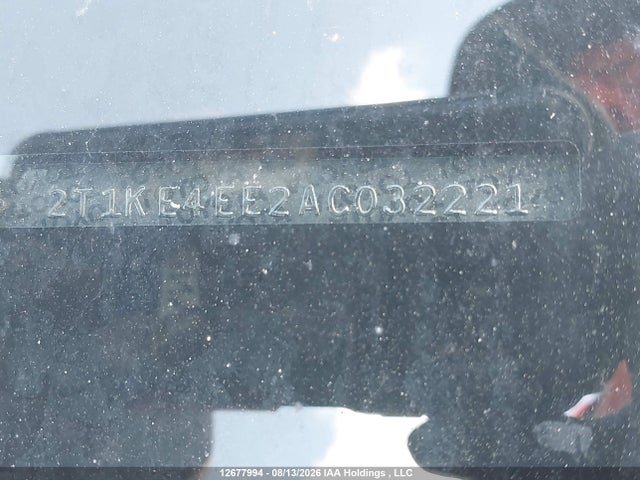 12677994 :رقم المزاد ، 2T1KE4EE2AC032221 vin ، 2010 Toyota Corolla Matrix S مزاد بيع