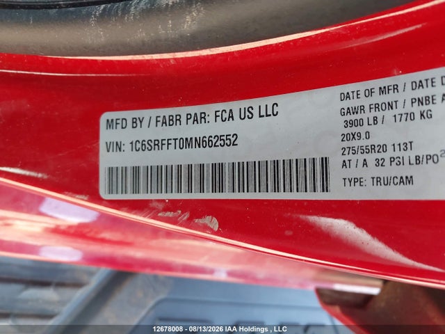 1C6SRFFT0MN662552 RAM 1500 Big Horn/lone Star