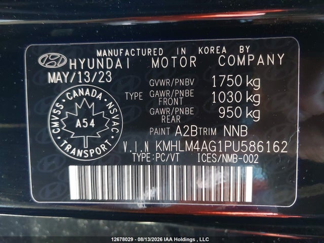 KMHLM4AG1PU586162 Hyundai Elantra Essential Ivt With Hyundai Smartsense Package