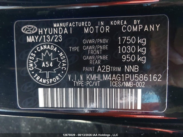 KMHLM4AG1PU586162 Hyundai Elantra Essential Ivt With Hyundai Smartsense Package
