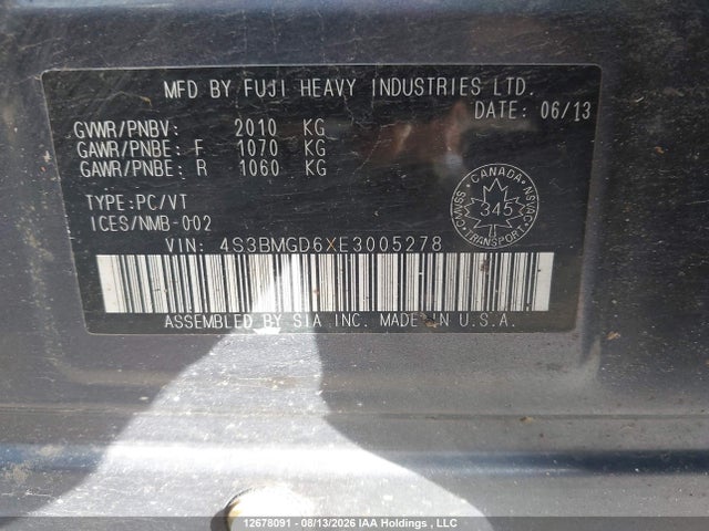 4S3BMGD6XE3005278 Subaru Legacy 2.5i Premium