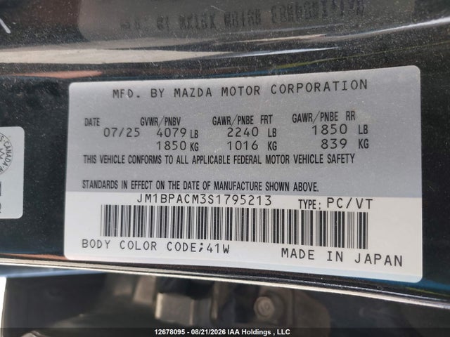 Mazda 3 Preferred 2025 JM1BPACM3S1795213 Image 9