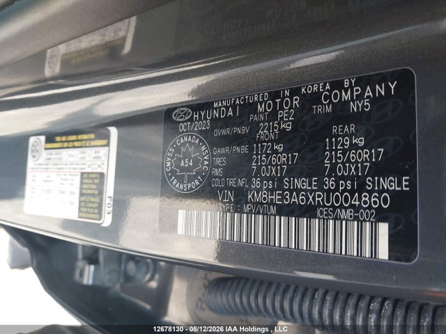 2024 Hyundai Kona Electric Ultimate W/sage-green Interior მანქანა იყიდება აუქციონზე, vin: KM8HE3A6XRU004860, აუქციონის ნომერი: 12678130
