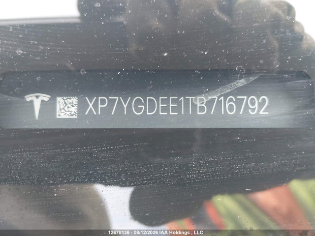 12678136 :رقم المزاد ، XP7YGDEE1TB716792 vin ، 2026 Tesla Model Y مزاد بيع