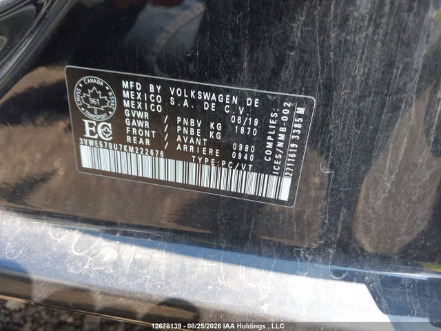 3VWE57BU7KM222676 Volkswagen Jetta 1.4 Tsi Highline