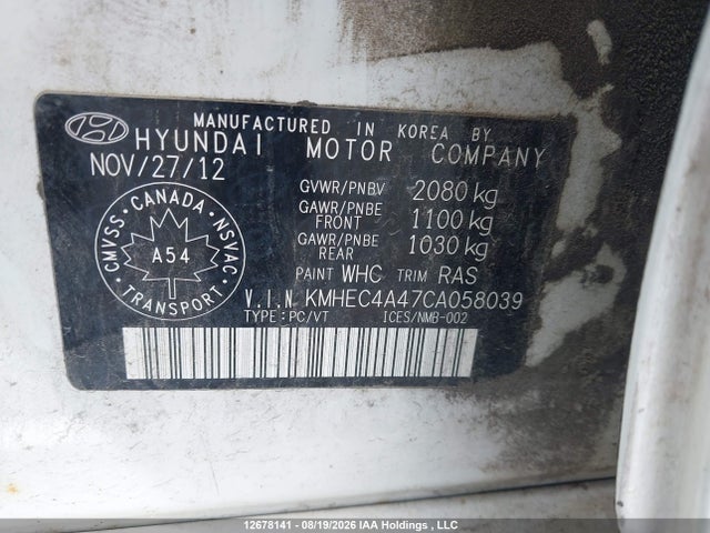 Продажа на аукционе авто 2012 Hyundai Sonata Hybrid Hybrid, vin: KMHEC4A47CA058039, номер лота: 12678141