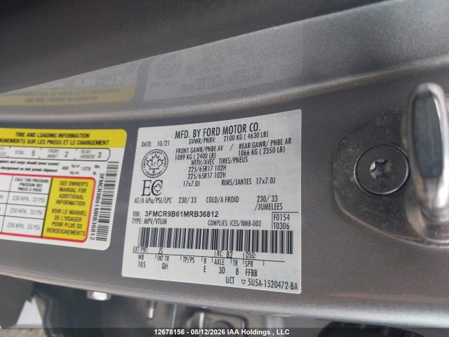 Ford Bronco Sport 2021 3FMCR9B61MRB36812 Image 9