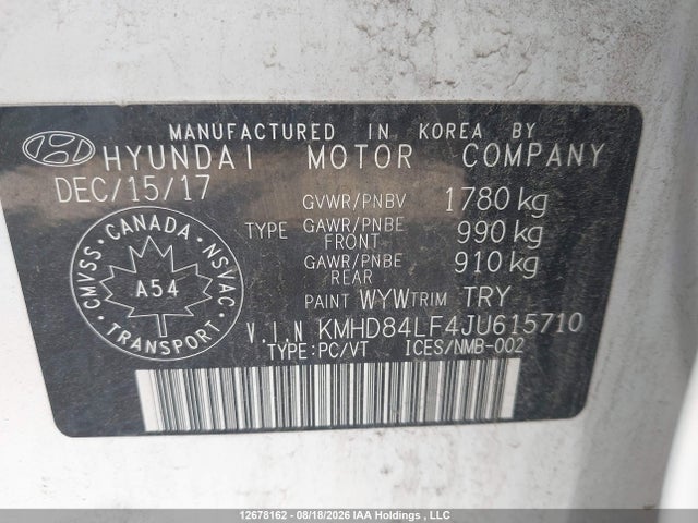 Hyundai ELANTRA GL 2018 KMHD84LF4JU615710 Image 9