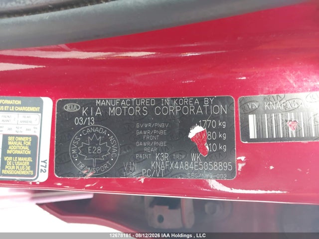 KIA FORTE EX 2014 KNAFX4A84E5058895 Image 9