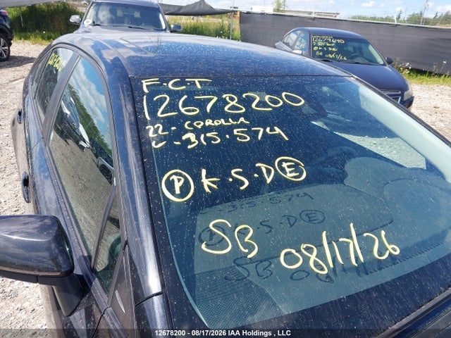 12678200 :رقم المزاد ، 5YFBPMBE9NP315574 vin ، 2022 Toyota Corolla Le/xle مزاد بيع
