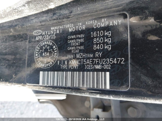 Hyundai ACCENT L 2015 KMHCT5AE7FU235472 Image 9