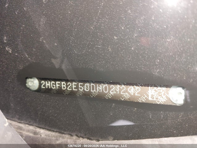 12678220 :رقم المزاد ، 2HGFB2E50DH021292 vin ، 2013 Honda Civic Ex 4dr مزاد بيع