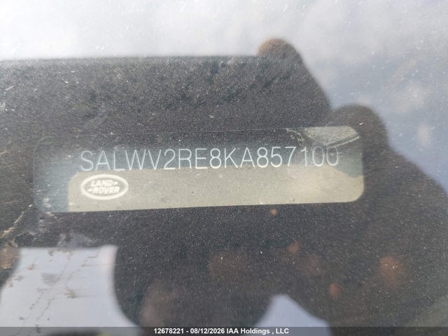 2019 Land Rover Range Rover Sport მანქანა იყიდება აუქციონზე, vin: SALWV2RE8KA857100, აუქციონის ნომერი: 12678221