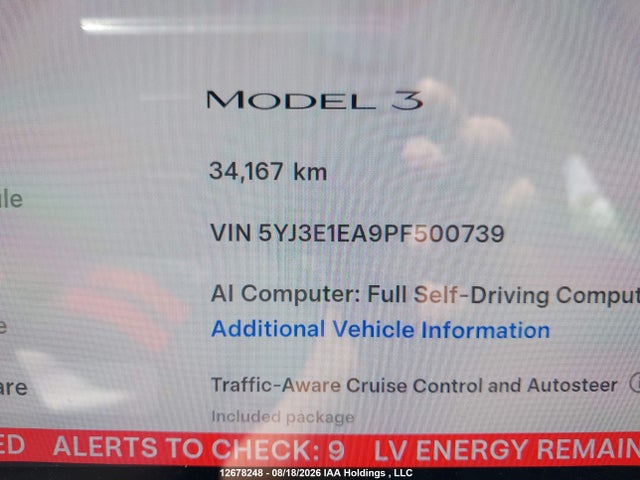 Tesla Model 3 Rwd 2023 5YJ3E1EA9PF500739 Image 16