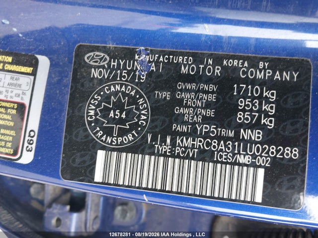 Hyundai Venue Preferred 2020 KMHRC8A31LU028288 Image 9