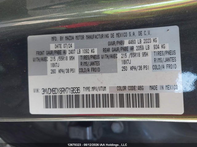 Aukcja sprzedaży 2024 Mazda Cx-30 Gt W/turbo, vin: 3MVDMBDY8RM719636, numer aukcji: 12678323