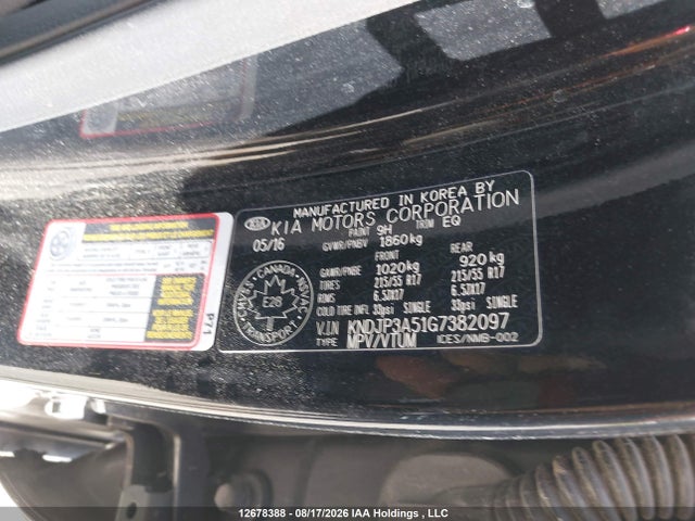 KIA Soul 2016 KNDJP3A51G7382097 Image 9