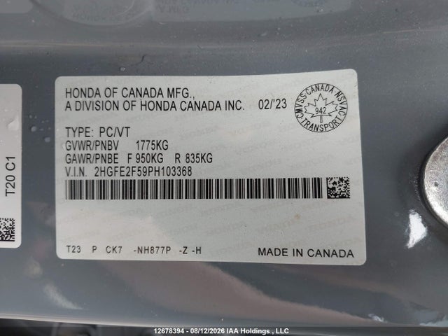 Honda Civic Sport 2023 2HGFE2F59PH103368 Image 18
