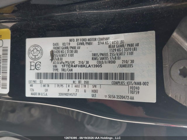 1FTER4FH8KLA13905 Ford Ranger Xlt