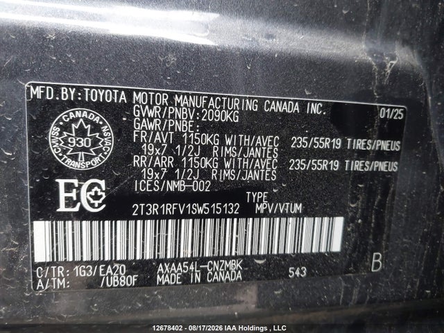 2T3R1RFV1SW515132 Toyota Rav4 Xle