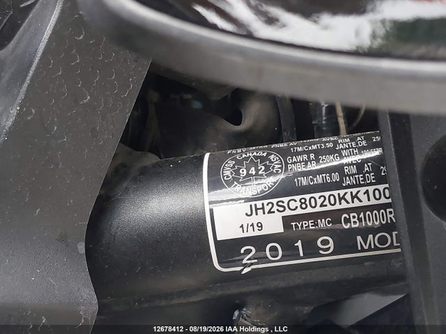 JH2SC8020KK100033 Honda CB1000 RA