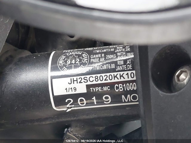 JH2SC8020KK100033 Honda CB1000 RA