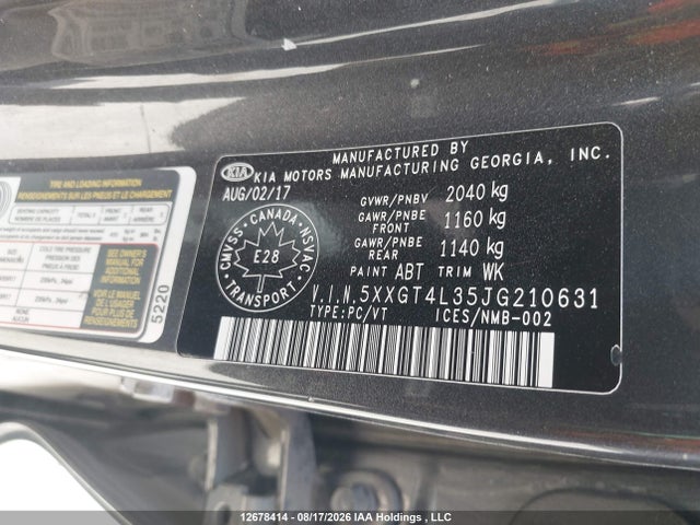 KIA Optima Lx/lx+ 2018 5XXGT4L35JG210631 Image 9