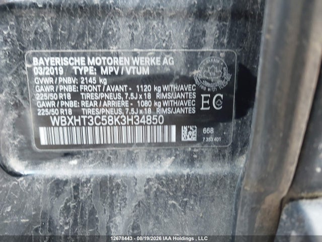 WBXHT3C58K3H34850 BMW X1 Xdrive28i