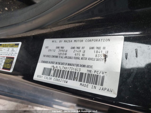 Продаж на аукціоні авто 2013 Mazda 3, vin: JM1BL1L7XD1731663, номер лоту: 12678467