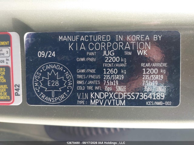 Продажа на аукционе авто 2025 Kia Sportage X Line Limited, vin: KNDPXCDF5S7364189, номер лота: 12678480