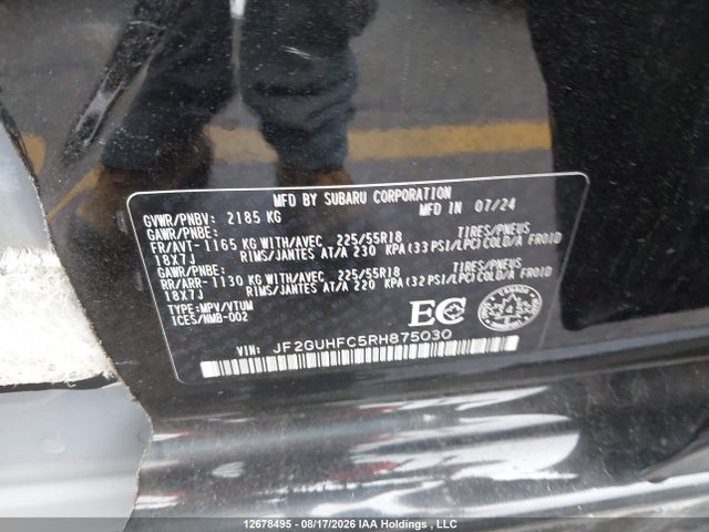 JF2GUHFC5RH875030 Subaru Crosstrek Onyx