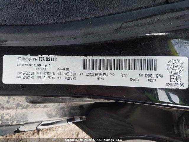 Продаж на аукціоні авто 2015 Chrysler 200, vin: 1C3CCCFB5FN643684, номер лоту: 12678506