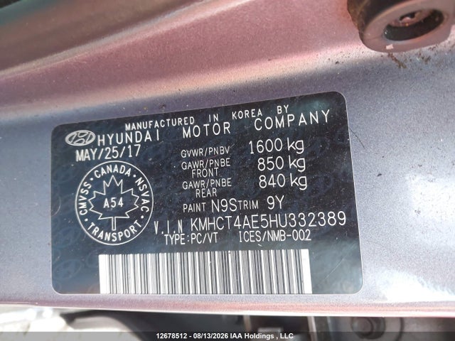 Hyundai ACCENT L 2017 KMHCT4AE5HU332389 Image 9