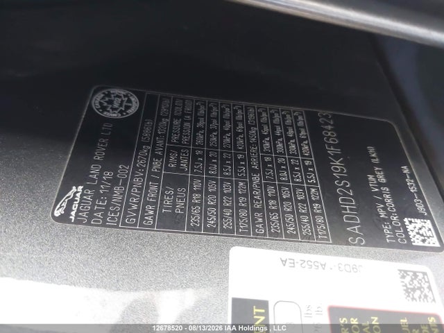 Jaguar I-Pace 2019 SADHD2S19K1F68423 Image 19