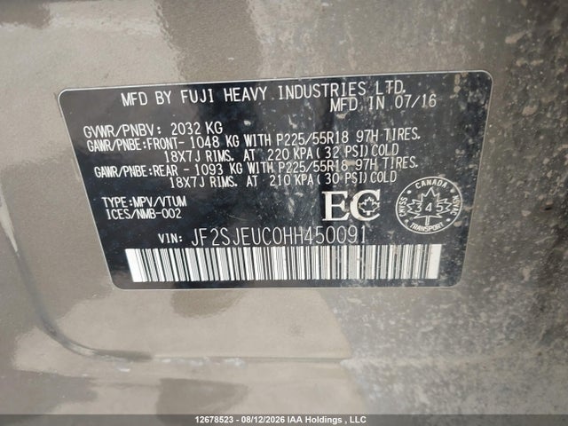 JF2SJEUC0HH450091 Subaru Forester 2.5i Limited
