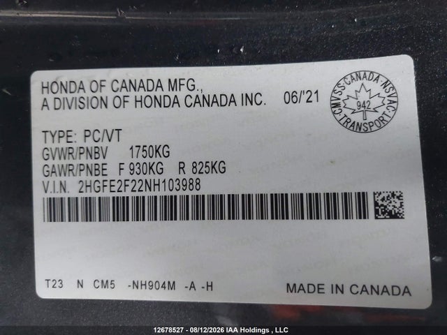 Honda Civic Lx 2022 2HGFE2F22NH103988 Image 21