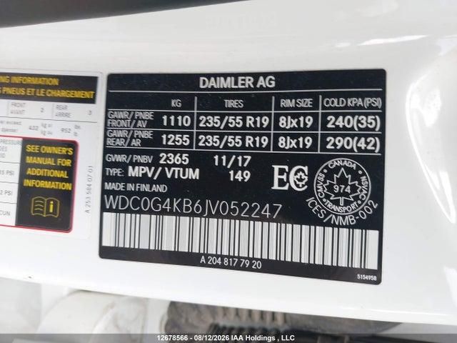 WDC0G4KB6JV052247 Mercedes-Benz Glc 300 4matic