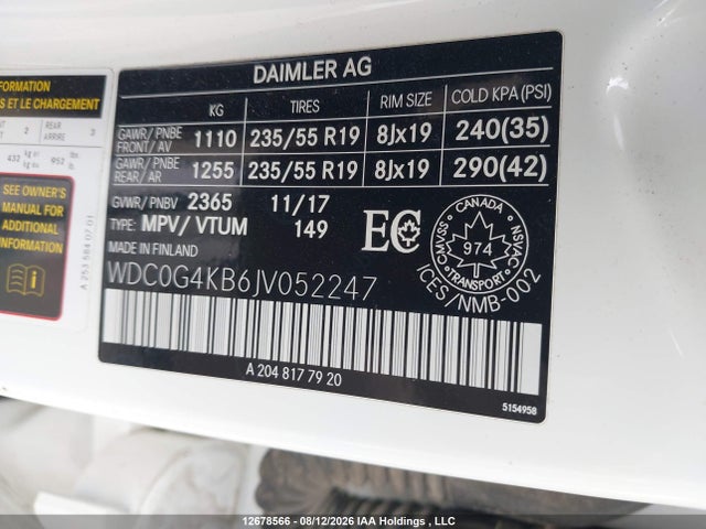 WDC0G4KB6JV052247 Mercedes-Benz Glc 300 4matic