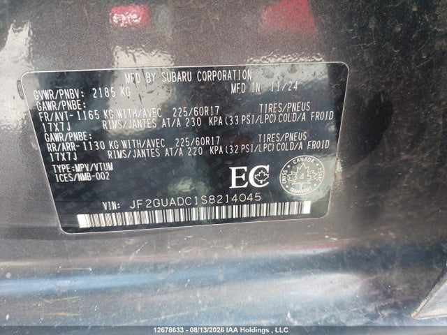 Subaru Crosstrek Touring 2025 JF2GUADC1S8214045 Image 21