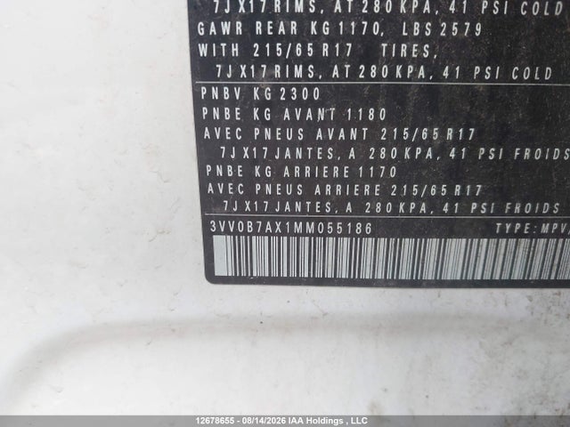 3VV0B7AX1MM055186 Volkswagen Tiguan Trendline
