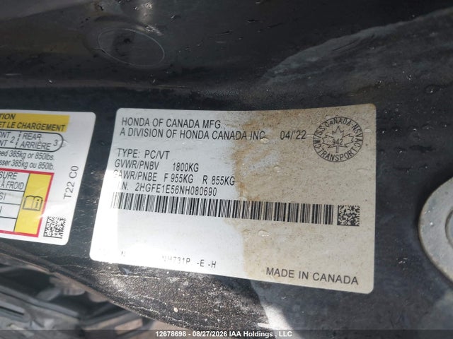 Honda Civic Si Si 2022 2HGFE1E56NH080690 Image 9